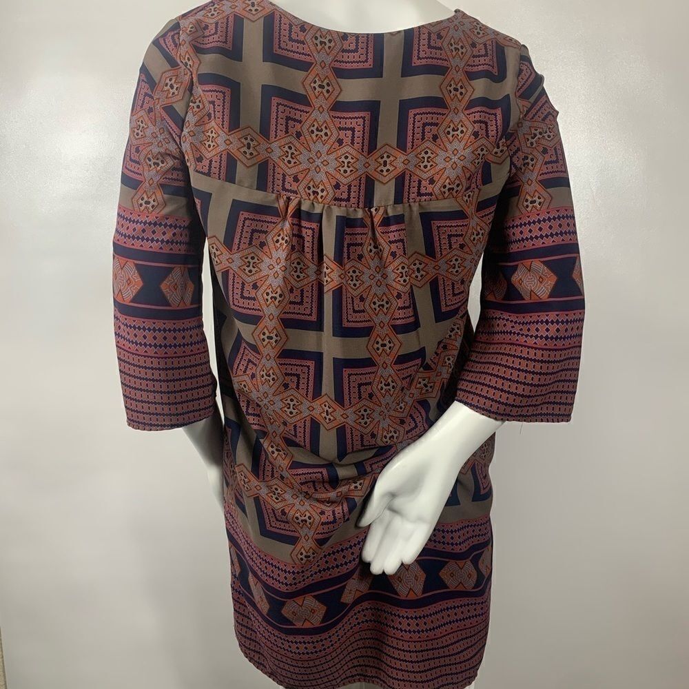 3For$20 C.Luce Patterned Dress Brown/Tan Size: M - Picture 3 of 4